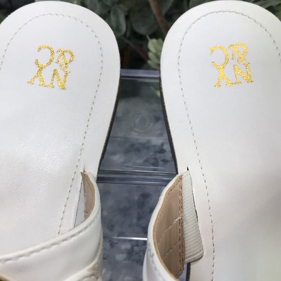 NY&C White Dressy Decorated One Band Thong Sandals Women’s 10M ☀️NWOT☀️ - Picture 7 of 12